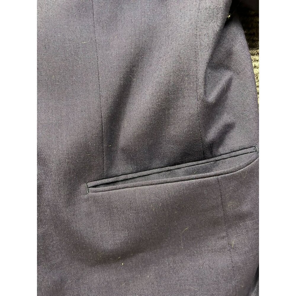 Alfani Slim Fit Men's Navy Suit Jacket Red Lining 40R Button Cuffs Pockets - Picture 6 of 7